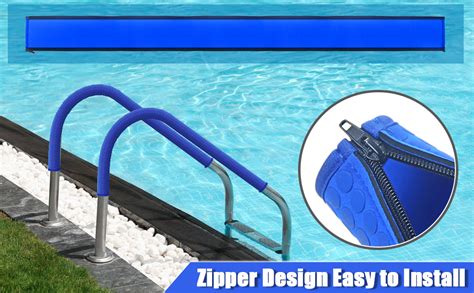 This item Pool Handrail Cover, Rail Grips Pool Hand Rail Covers with Zipper, Safety Grip Sleeve for Swimming Pool Inground Ladder Handles Hand Railing Covers -Blue, 10 Feet 19. . Pool handrail covers